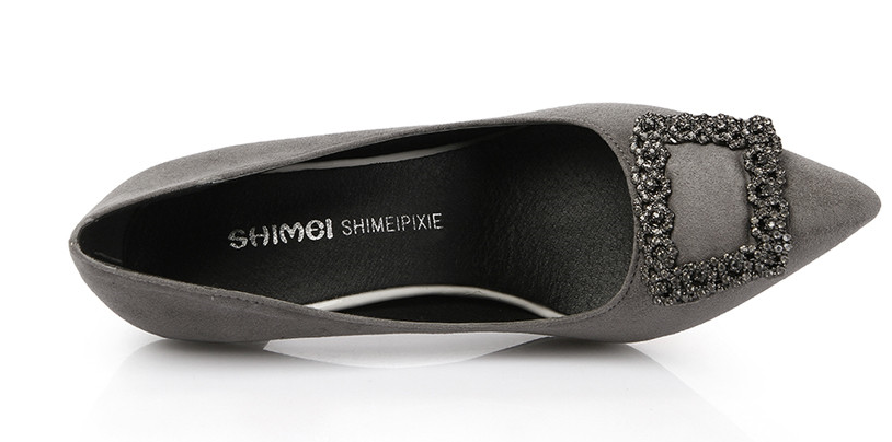 Beads Square Stiletto Hill Spiked Shoe 20s Women M