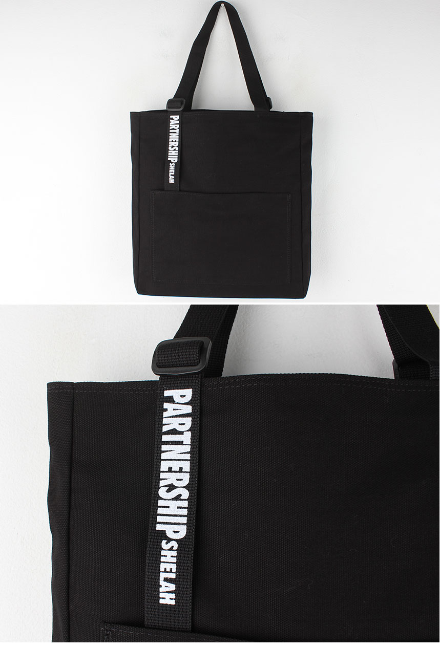 Shoulder Pocket Eco Back Lettering Canvas Bag Dail