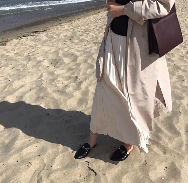 Shine Long Pleated Skirt Twill Girls Twenties Autu