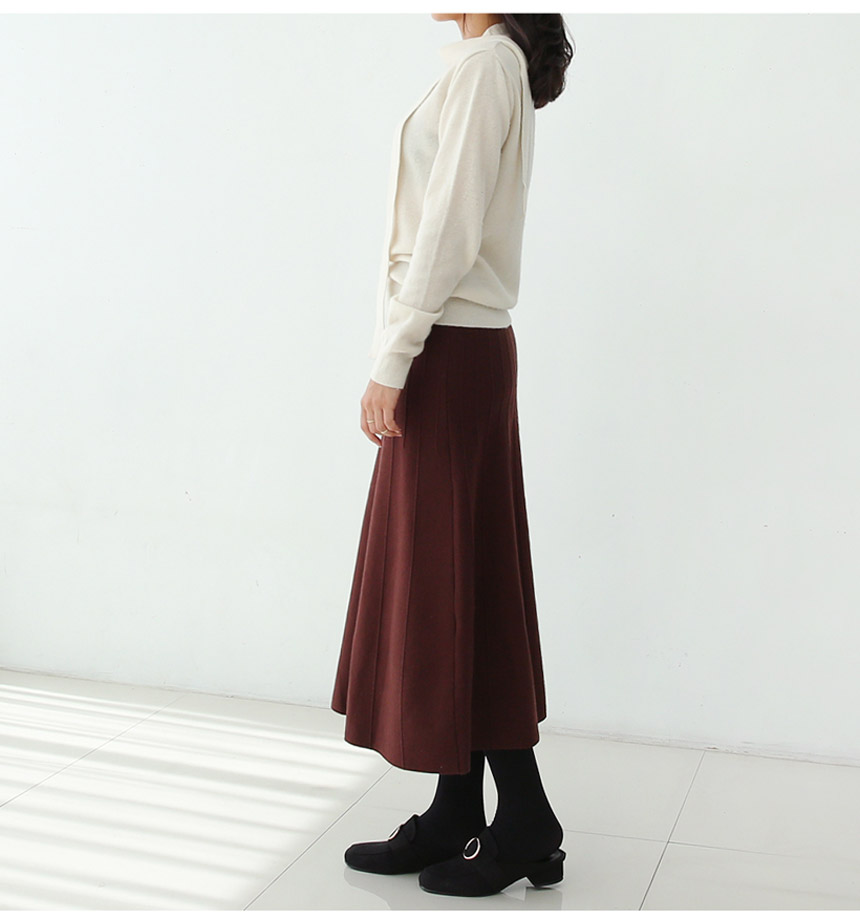 Knit Flare Long Skirts Charlotte A Line 30 Women F