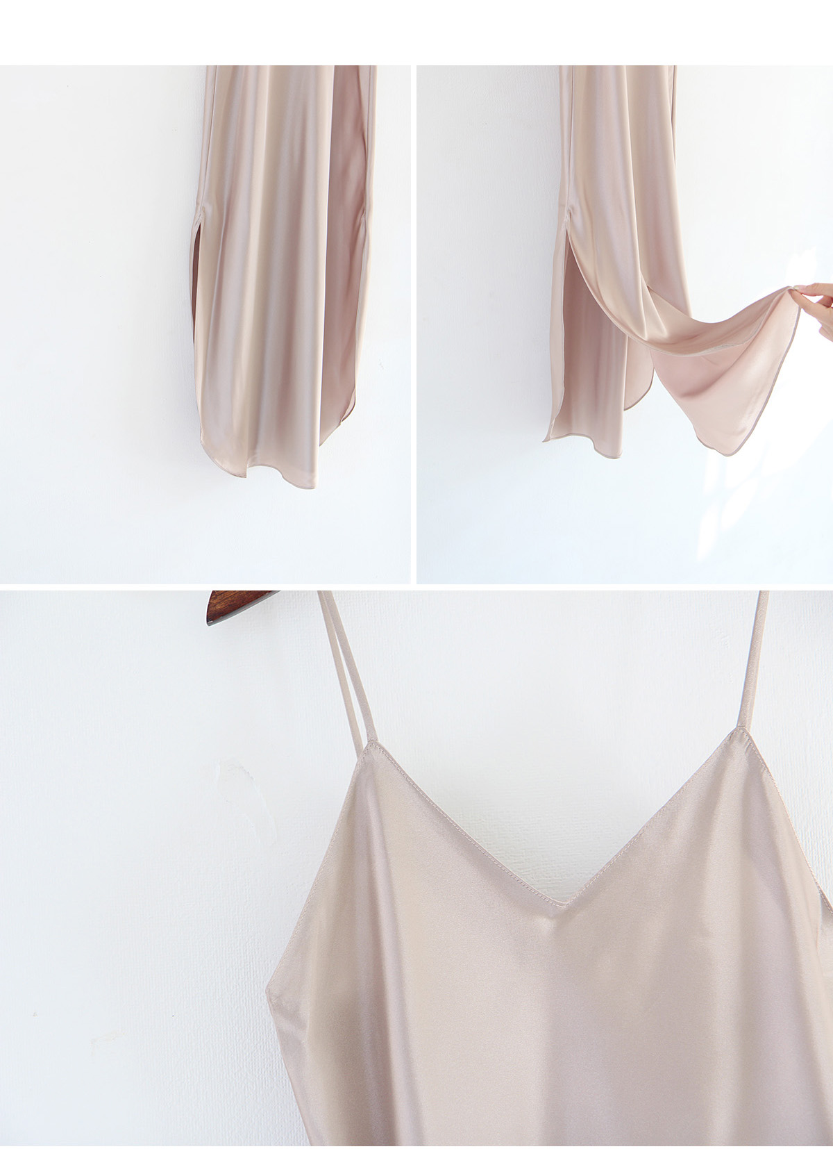 Satin Maxi Slip Silk Long Dress One Piece Pajamas 