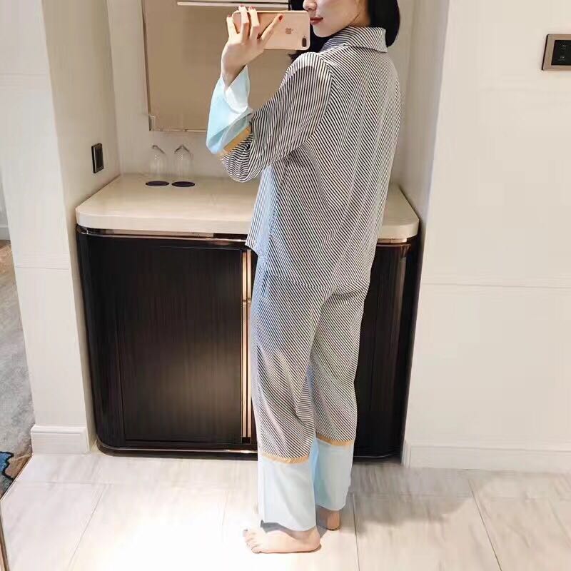 Imported Reica luxury silk long-sleeved pajamas cu