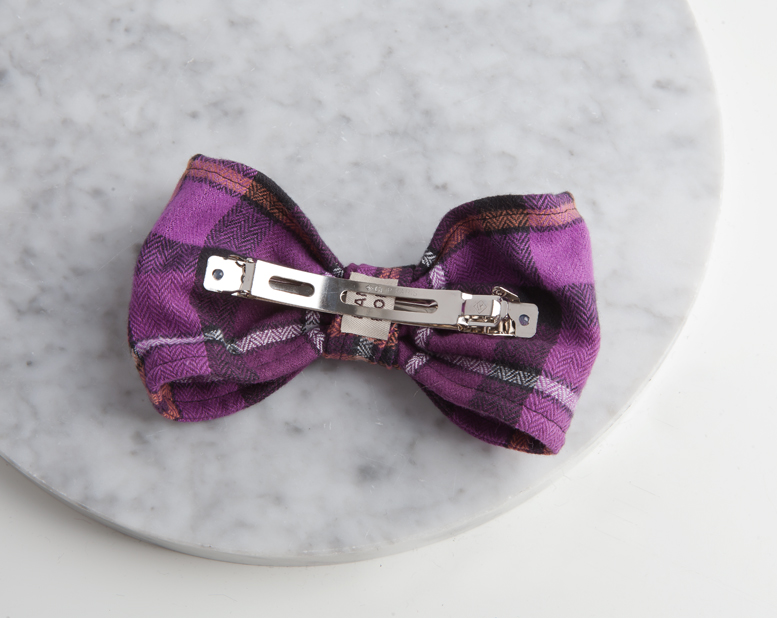 Hair Accessories Purple Check Hairpin