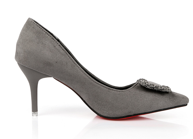 Beads Square Stiletto Hill Spiked Shoe 20s Women M