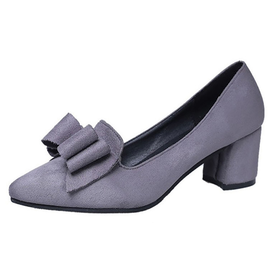 Ribbon Middle Hill Stiletto Pumps Shoes 6cm Female