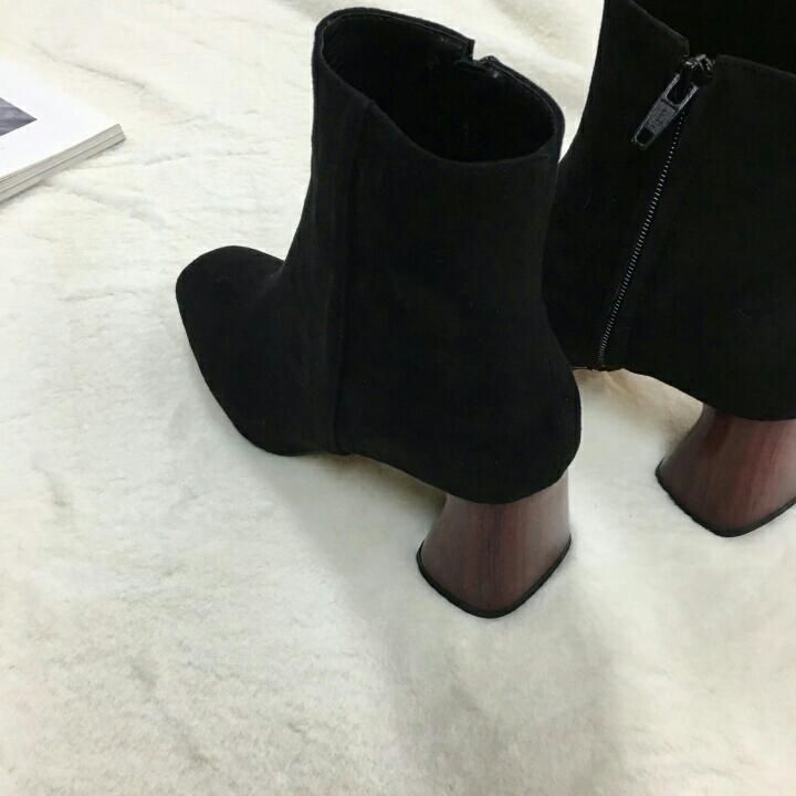Square nose Suede Suhmy Angle Boots 6cm Ankle side