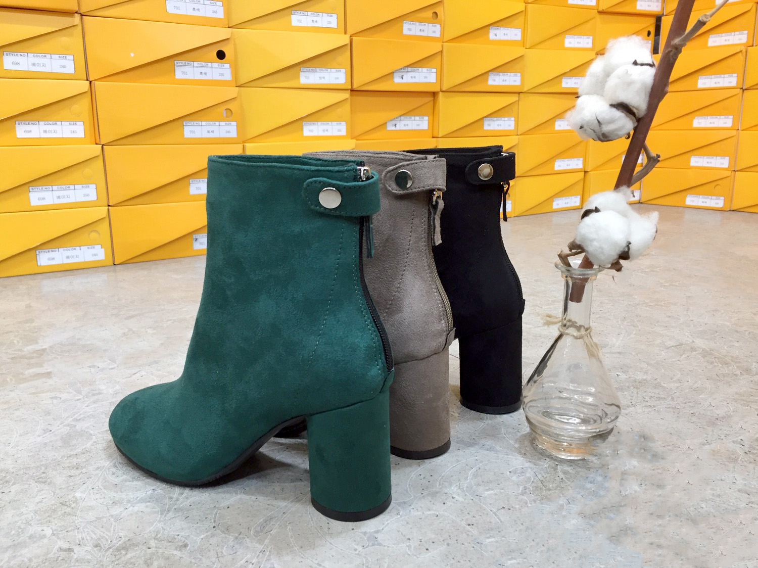 7cm merci simple suede suede round hoodie Ankle bo