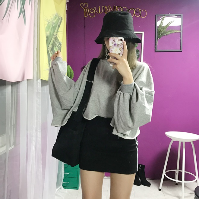 Line banding mini skirt 2color 20s female double l