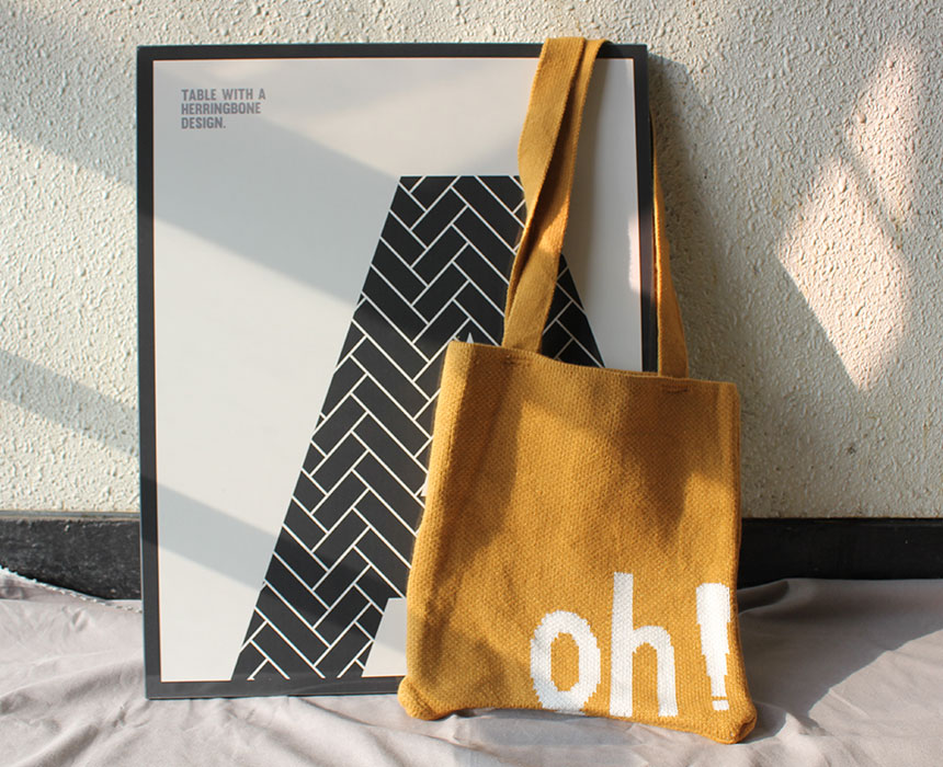 Double knit eco bag Shoulder bag Knit bag Winter k