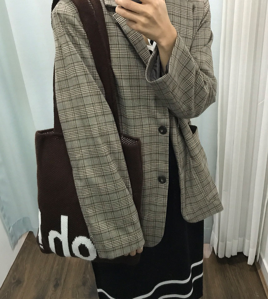 Double knit eco bag Shoulder bag Knit bag Winter k