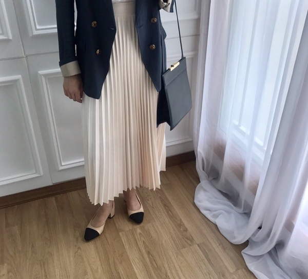 Shine Long Pleated Skirt Twill Girls Twenties Autu