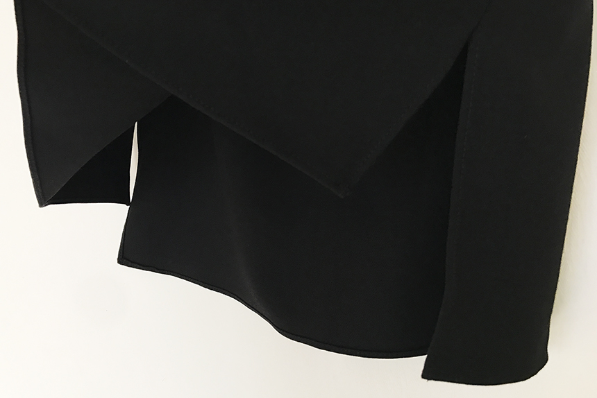 Untitled Buttons Unbalanced Mini Skirt Black Sk Bl