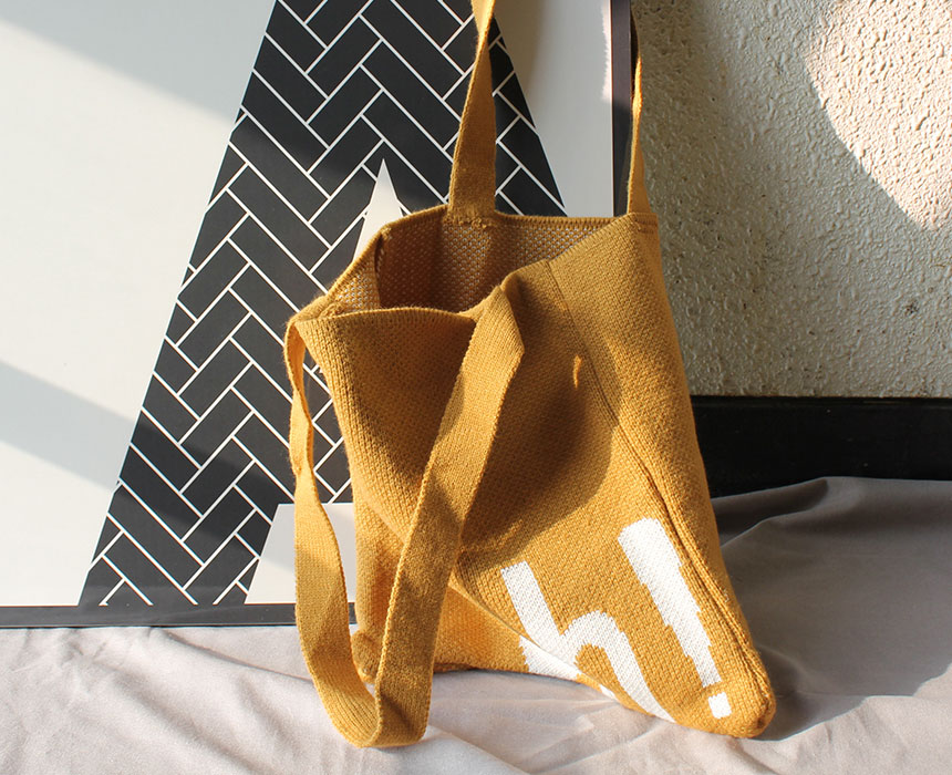 Double knit eco bag Shoulder bag Knit bag Winter k