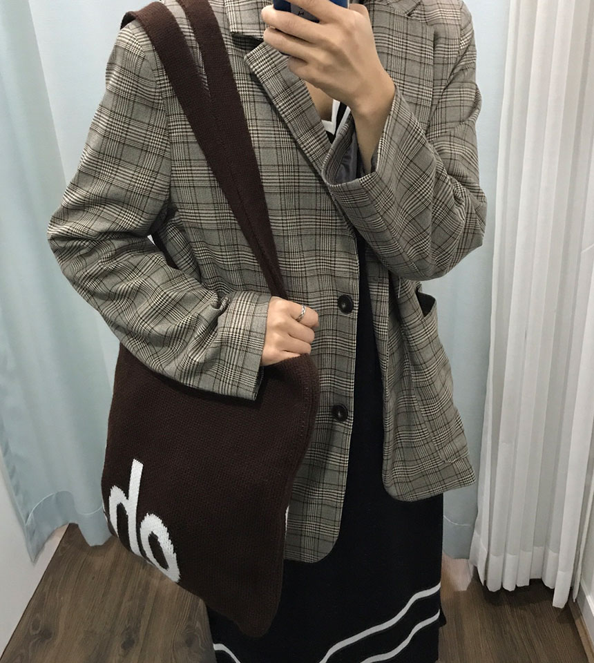 Double knit eco bag Shoulder bag Knit bag Winter k