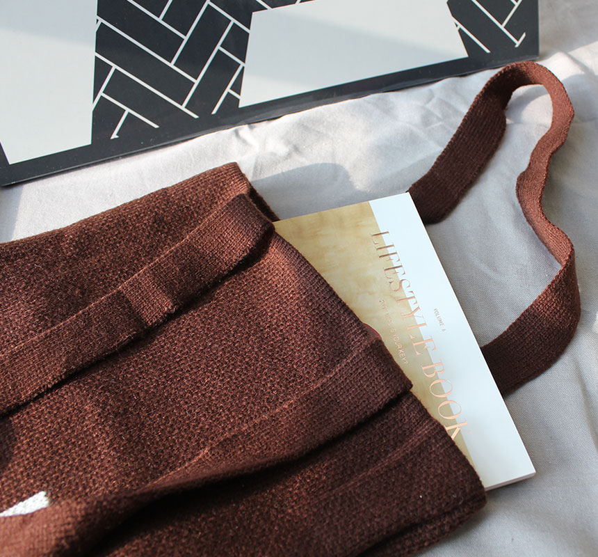 Double knit eco bag Shoulder bag Knit bag Winter k