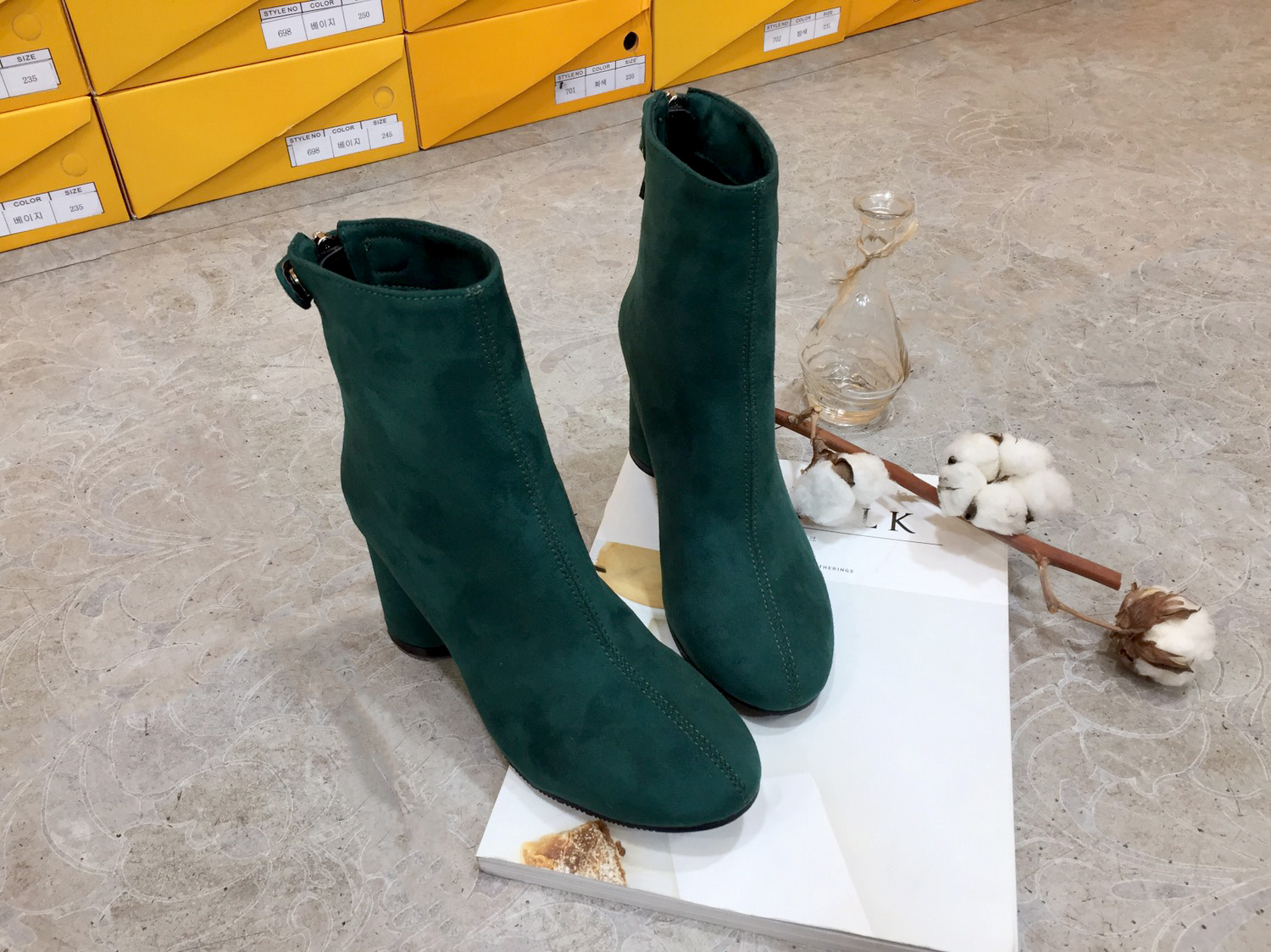 7cm merci simple suede suede round hoodie Ankle bo