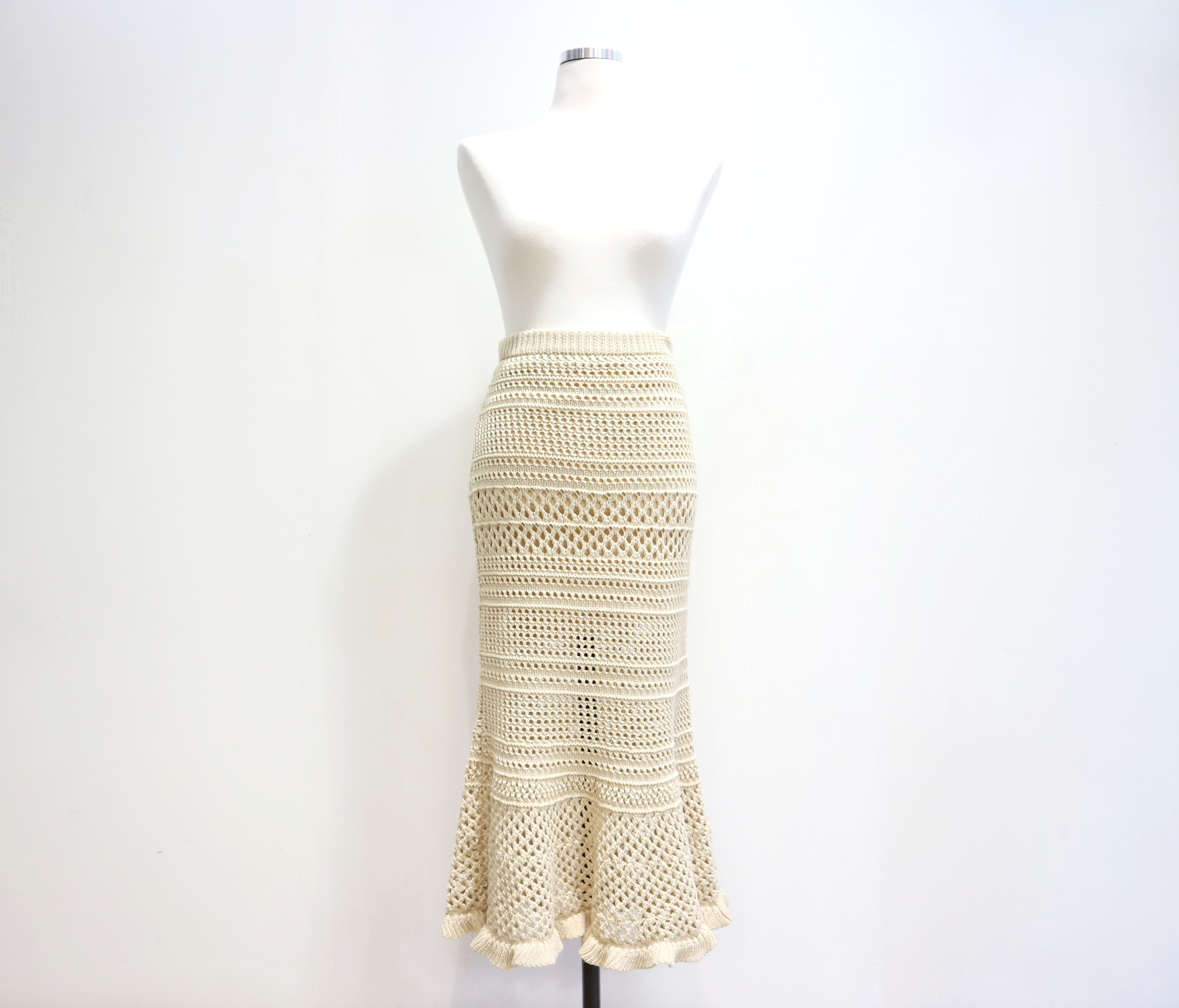 See-through Mermaid Knit Long Skirt Skirt Bending