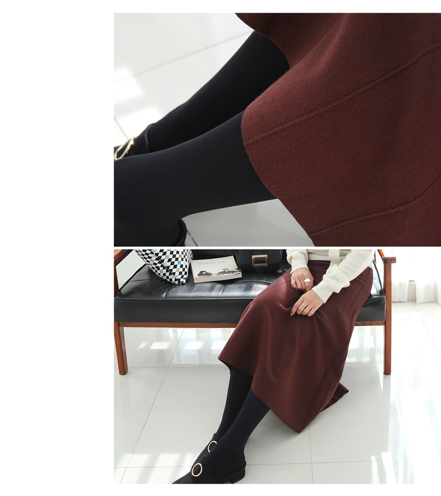 Knit Flare Long Skirts Charlotte A Line 30 Women F