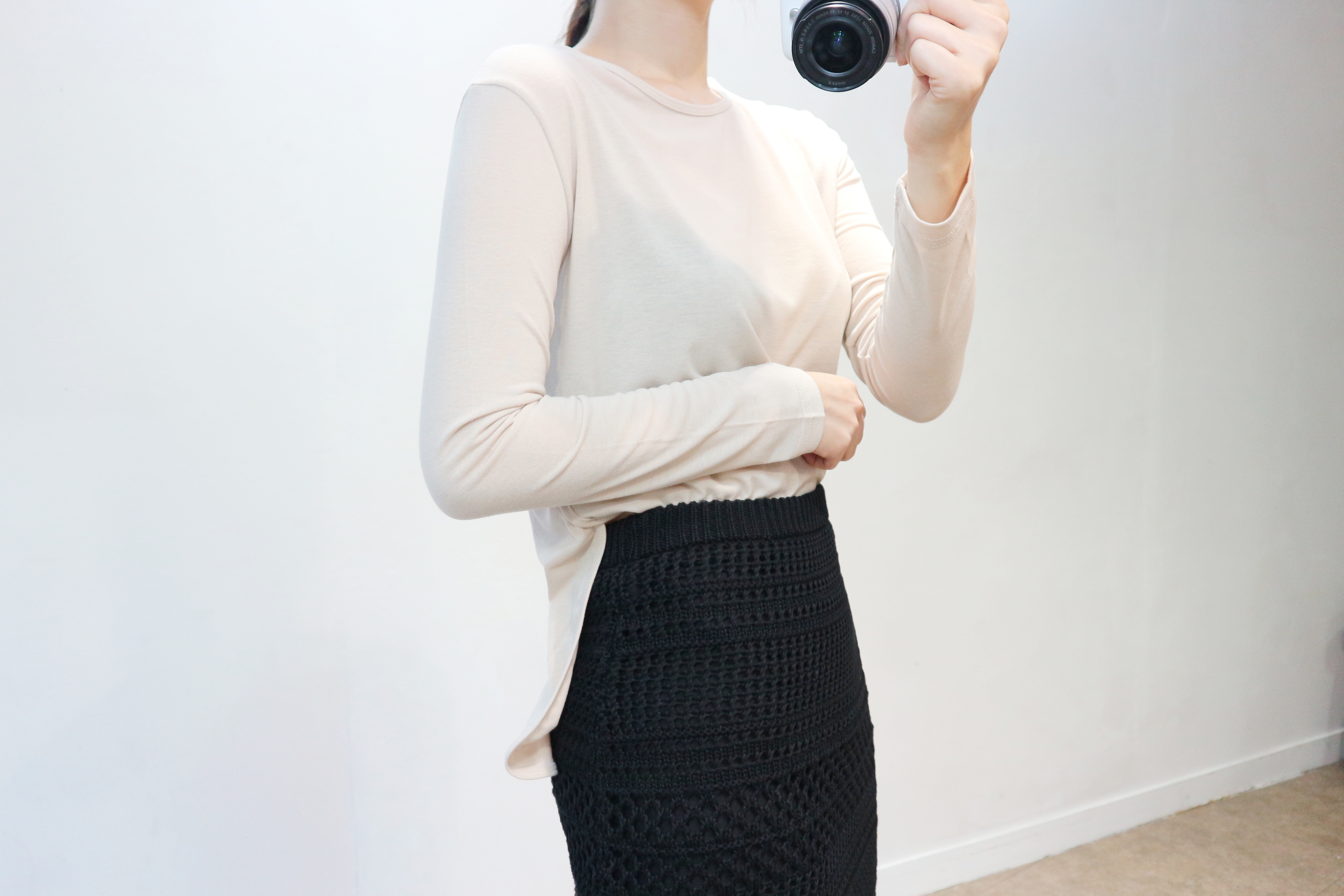 See-through Mermaid Knit Long Skirt Skirt Bending