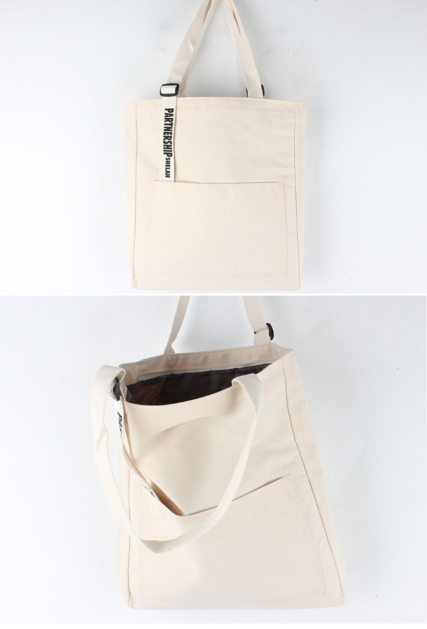Shoulder Pocket Eco Back Lettering Canvas Bag Dail