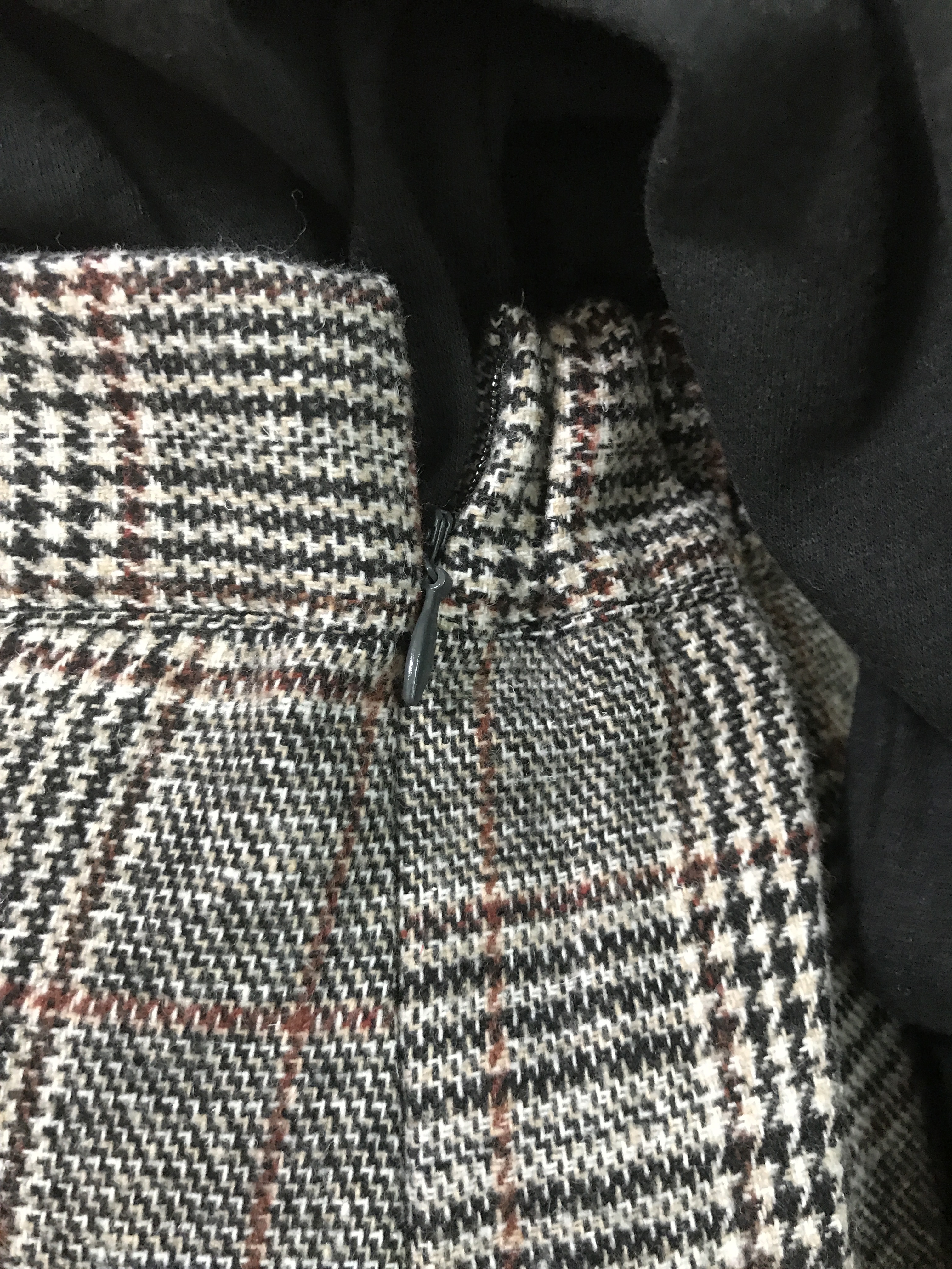 Check Date Banding Long Skirt Brown Black Fall