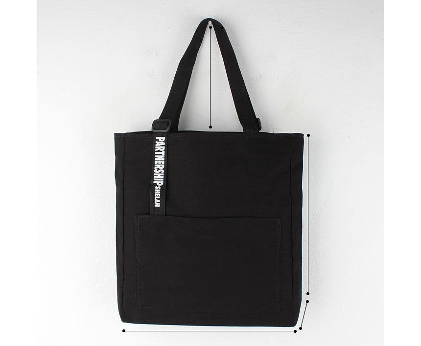 Shoulder Pocket Eco Back Lettering Canvas Bag Dail