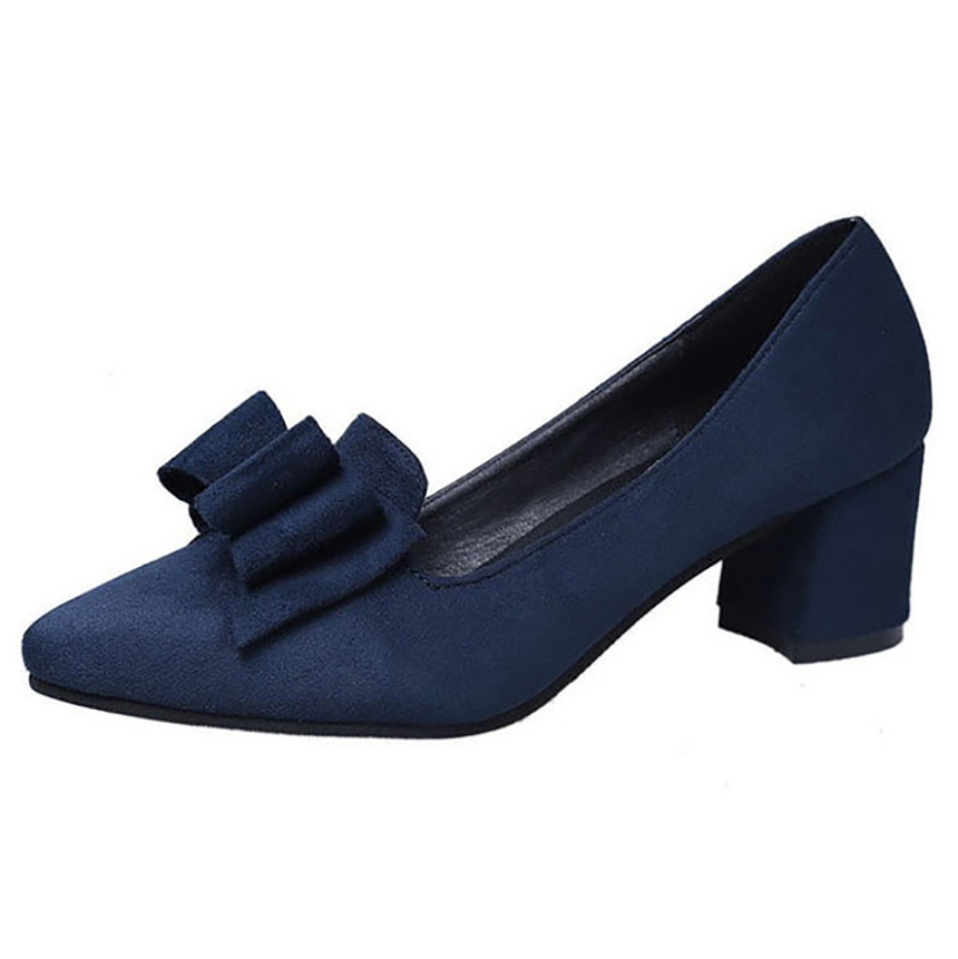 Ribbon Middle Hill Stiletto Pumps Shoes 6cm Female
