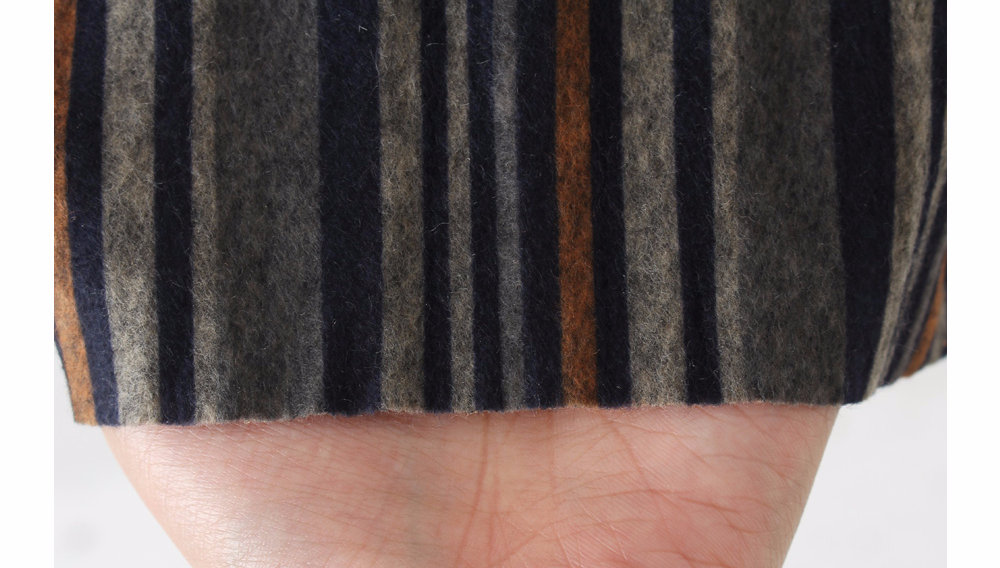 Striped bending pleated long skirt winter autumn w