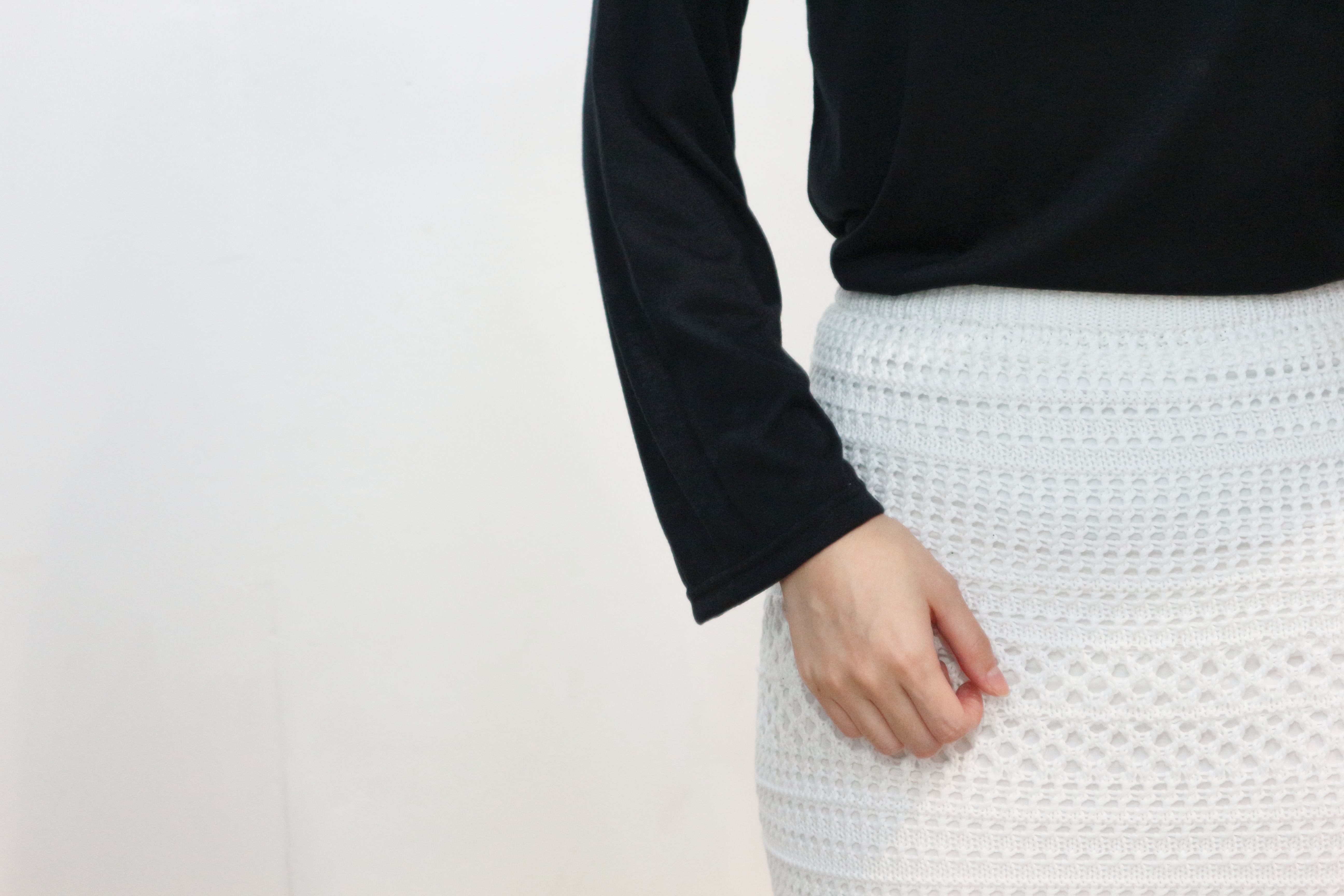 See-through Mermaid Knit Long Skirt Skirt Bending