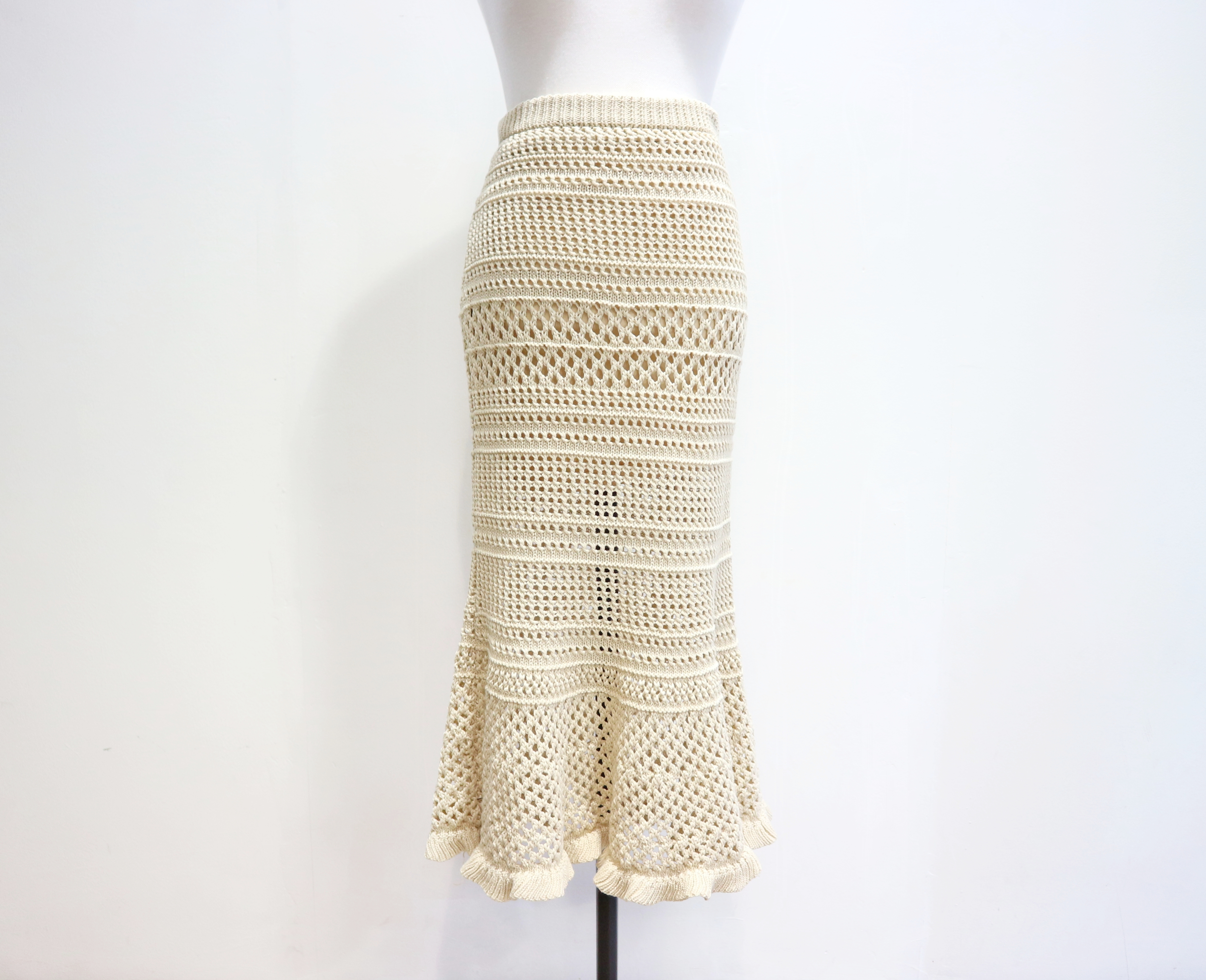 See-through Mermaid Knit Long Skirt Skirt Bending