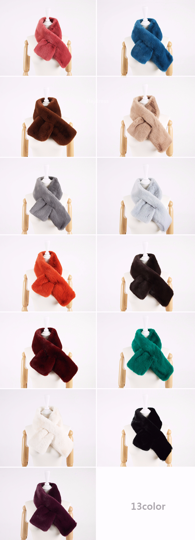 Fake Fur Mink Shawl 13color Muffler Eco Fur Fur We