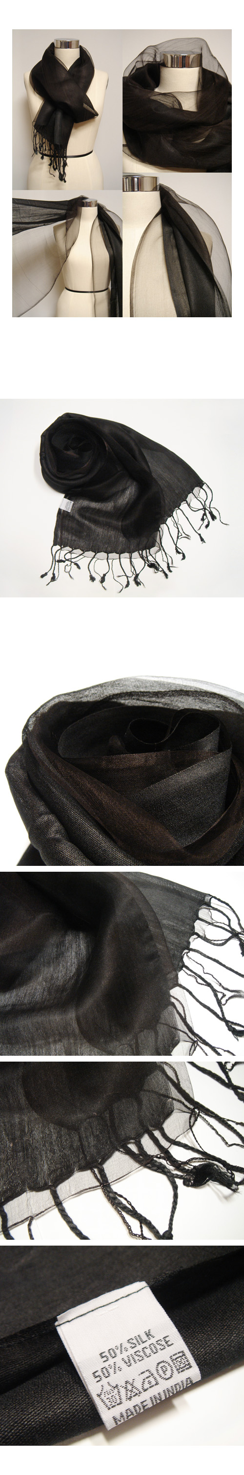 Balloon Silk 50% Color Scarf Scarf 7 Color Fall Ch