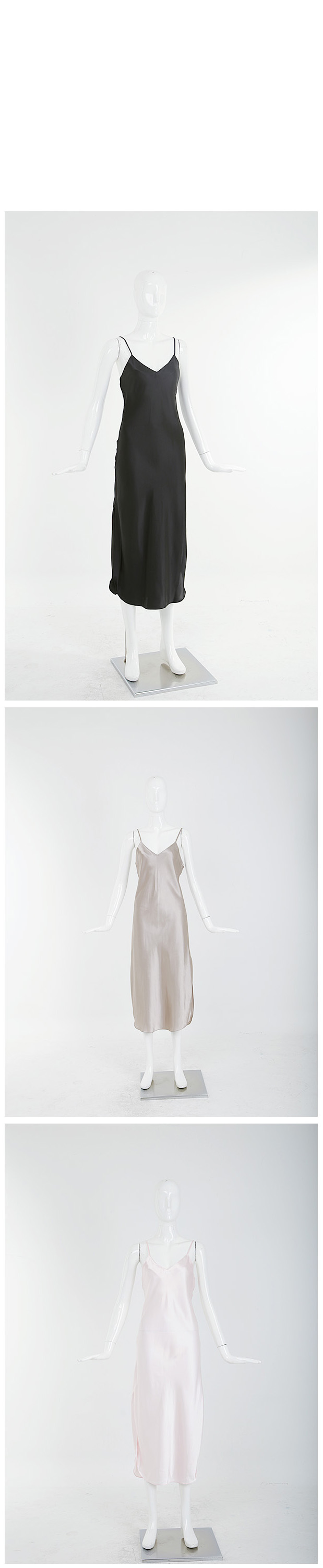 Satin Maxi Slip Silk Long Dress One Piece Pajamas 