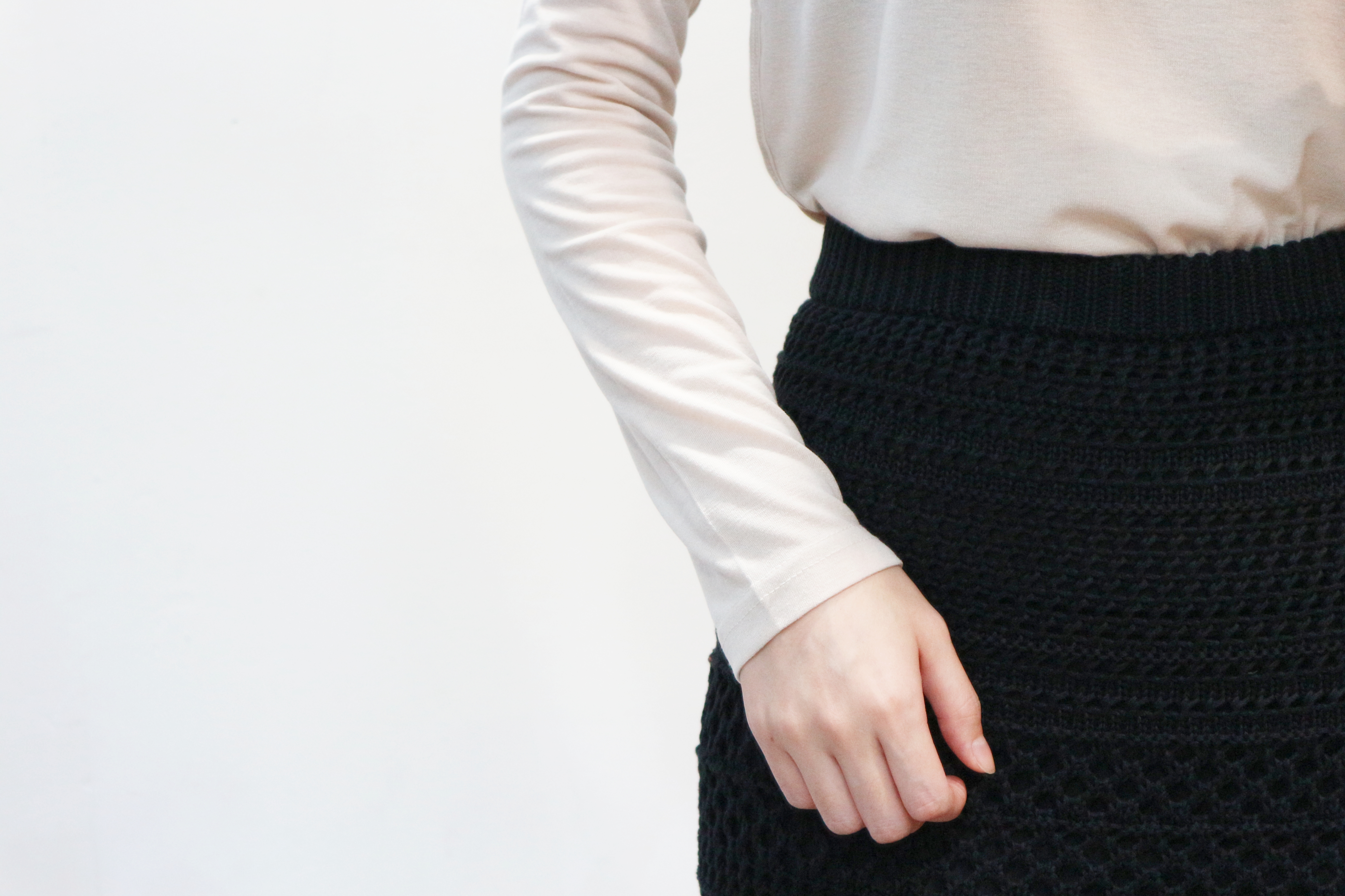 See-through Mermaid Knit Long Skirt Skirt Bending