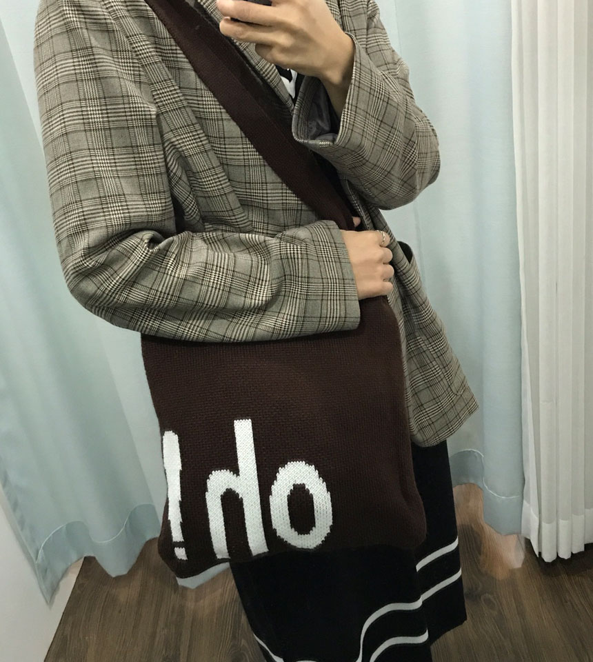 Double knit eco bag Shoulder bag Knit bag Winter k