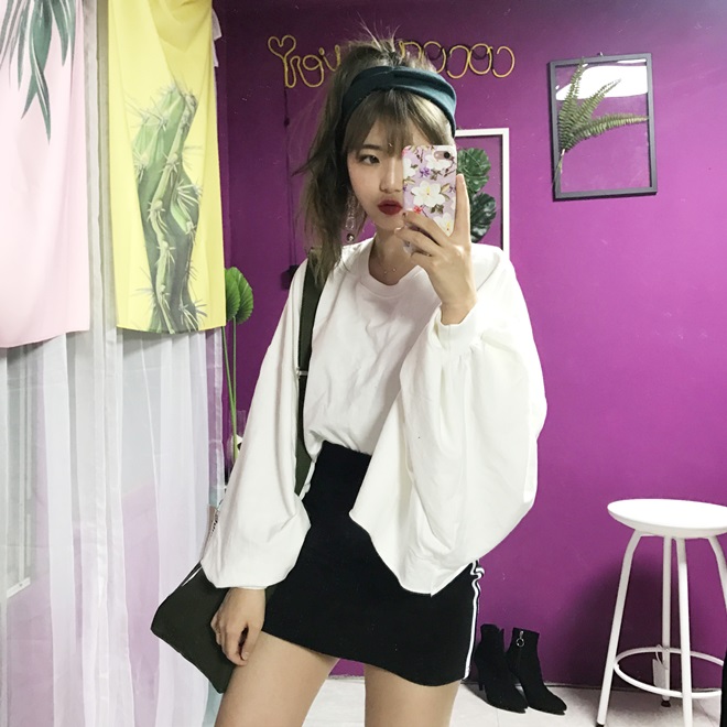 Line banding mini skirt 2color 20s female double l