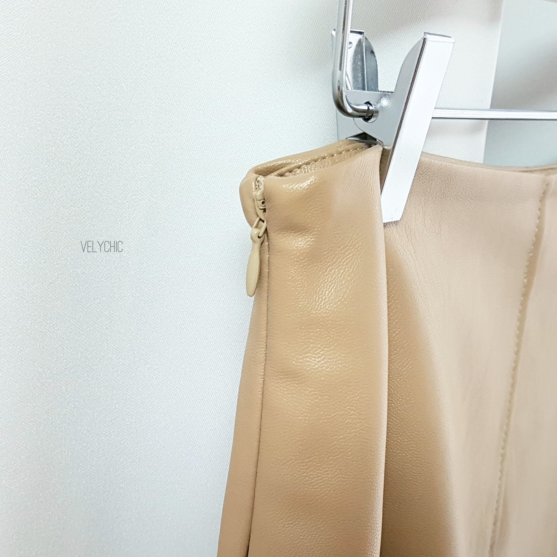 Long skirt leather A-line mom black Women's win