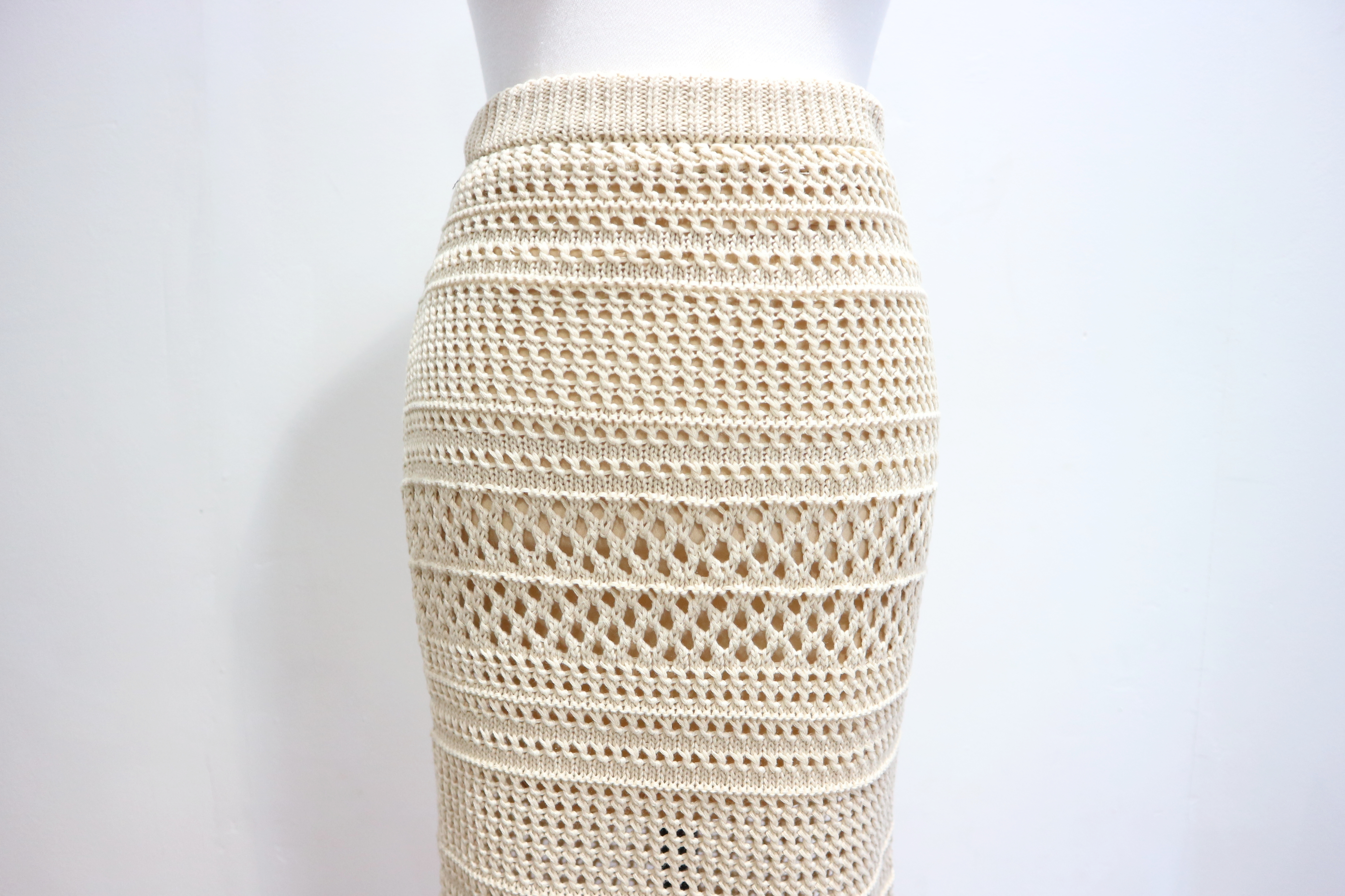 See-through Mermaid Knit Long Skirt Skirt Bending