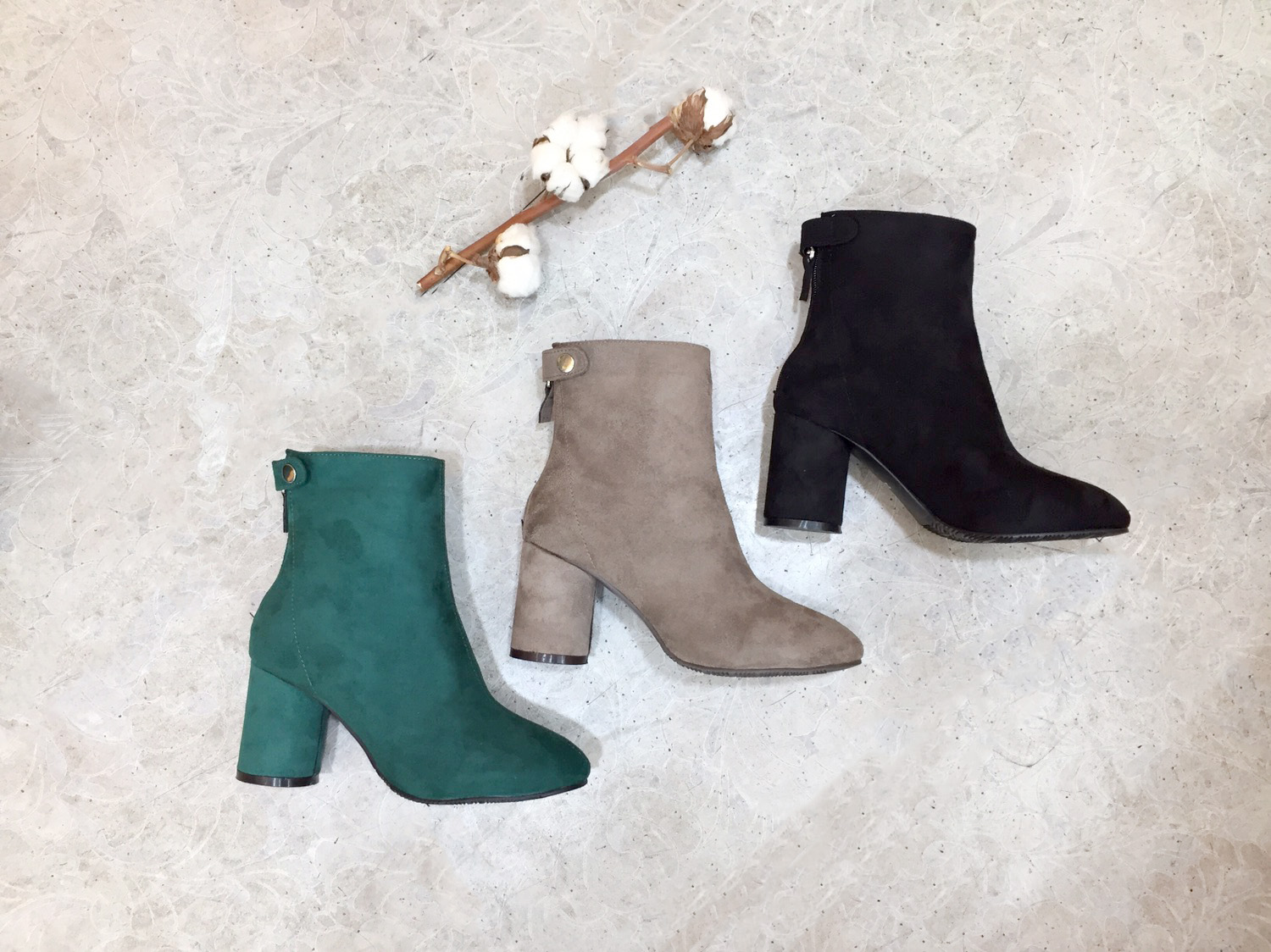 7cm merci simple suede suede round hoodie Ankle bo