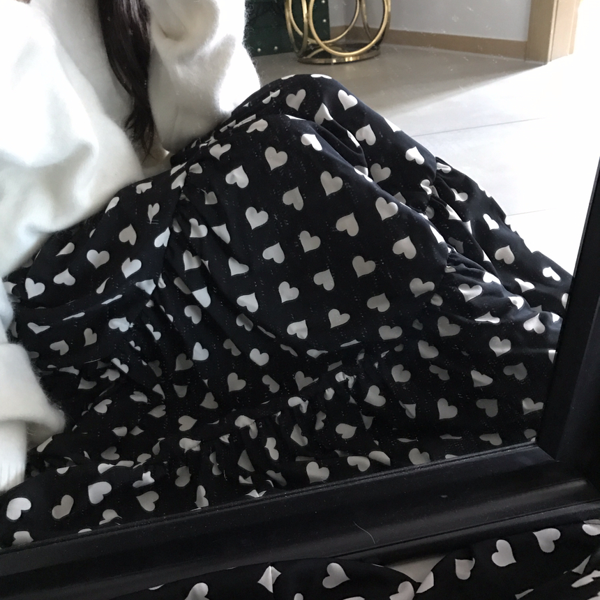 Heart long skirt Lovely look simple 30s female pre