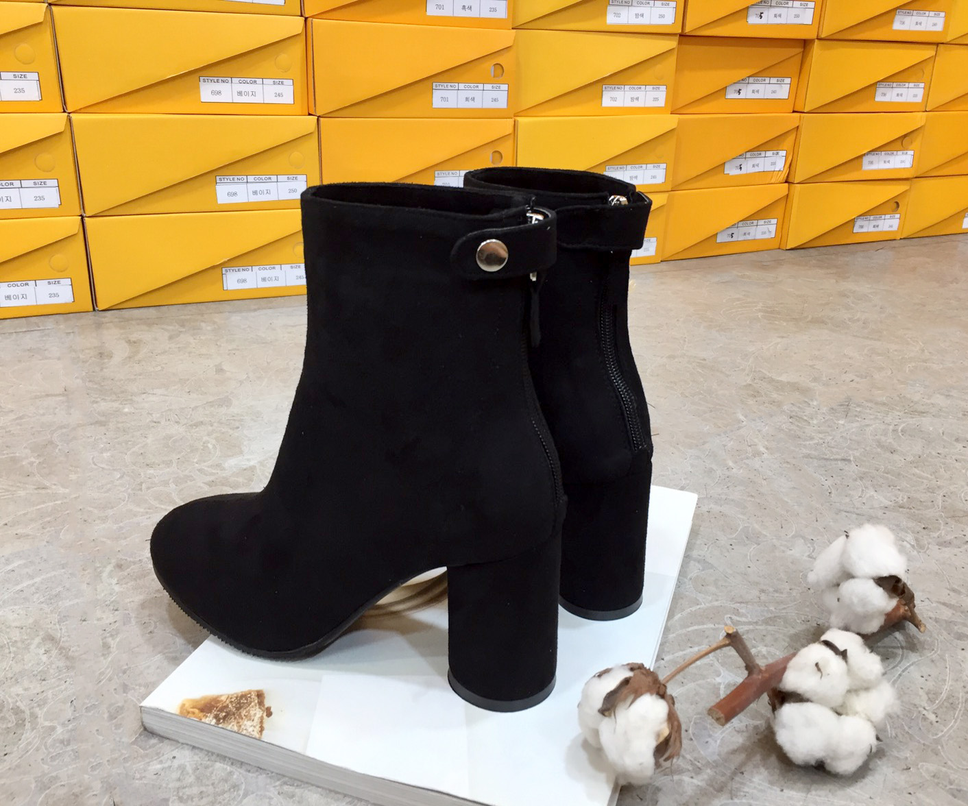 7cm merci simple suede suede round hoodie Ankle bo