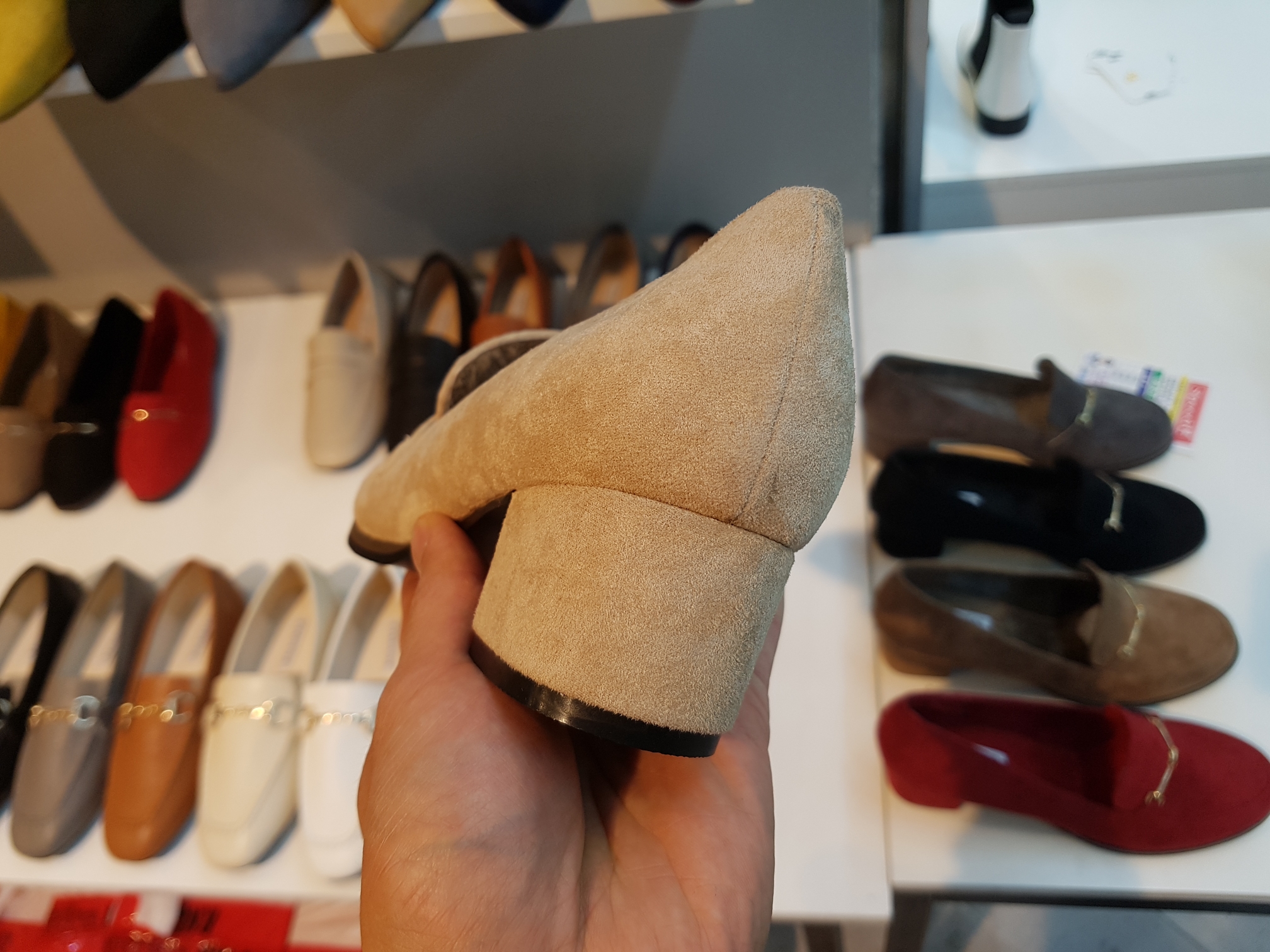 Brushed Lining Looper Pumps 4cm Black Red Brown Be