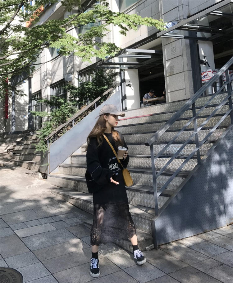 Mono Daily Race Layered Long Skirt Minimal Look Co