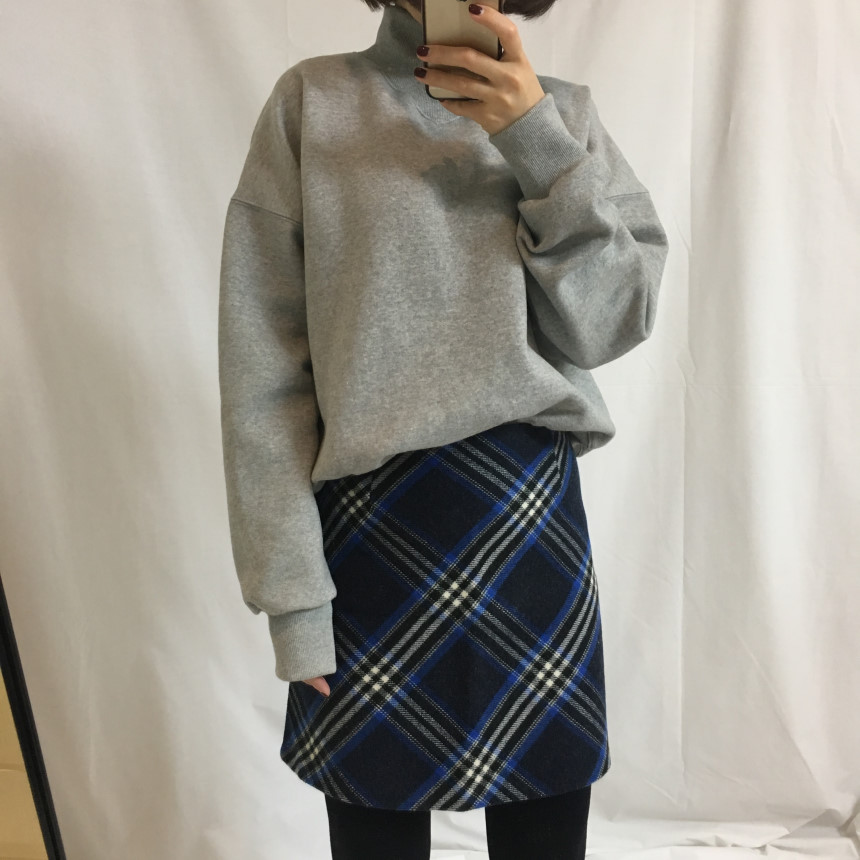 Reason and woolen check mini skirt winter skirt