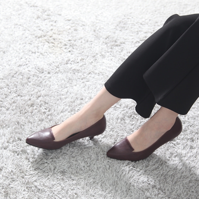 Refreshing mid-heel pumps 5cm 4 color Domestic han