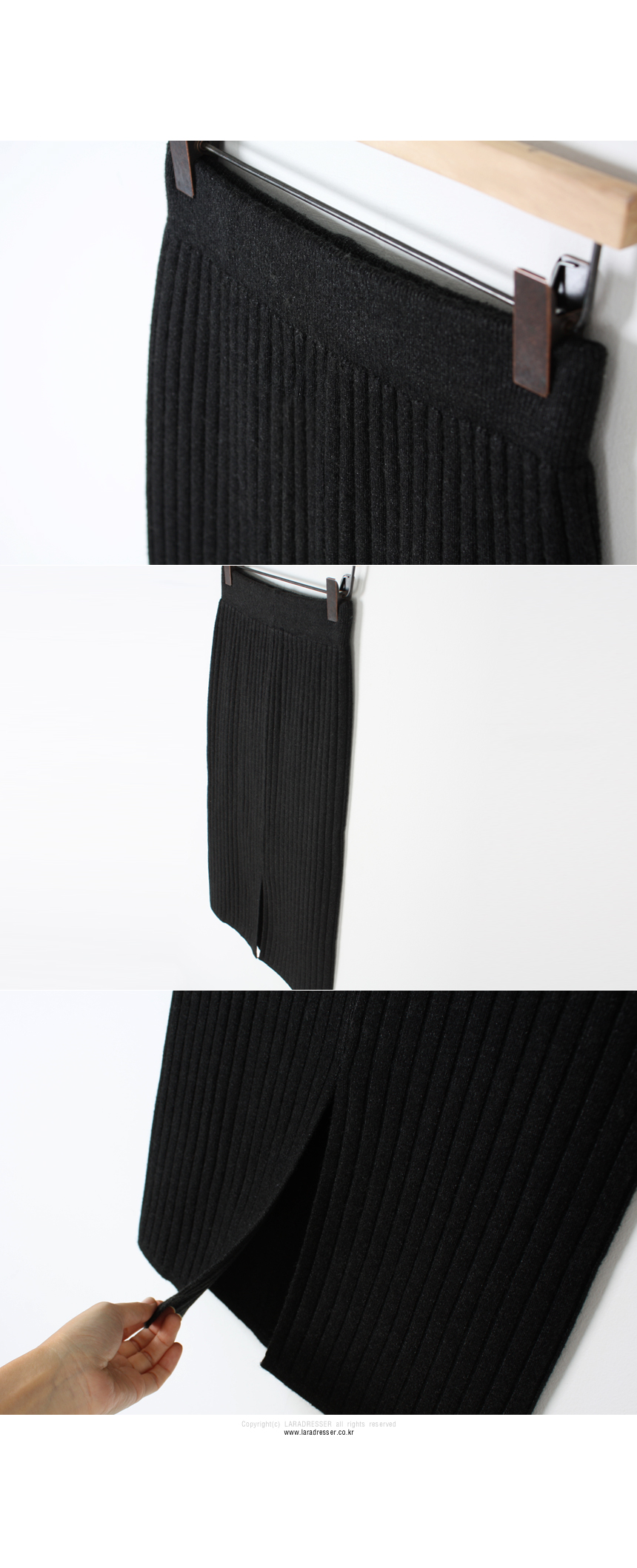 Pleated Bending Knit Skirt - Flare Long Gol Mermai