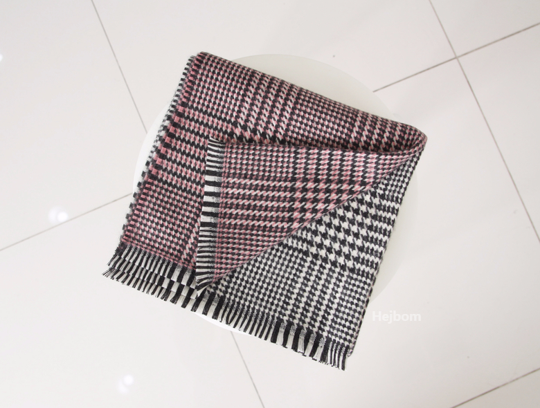 Glen Check Two-tone muffler shawl Women Winter war