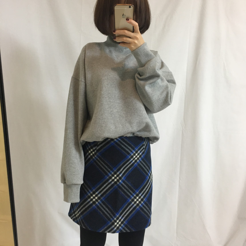 Reason and woolen check mini skirt winter skirt