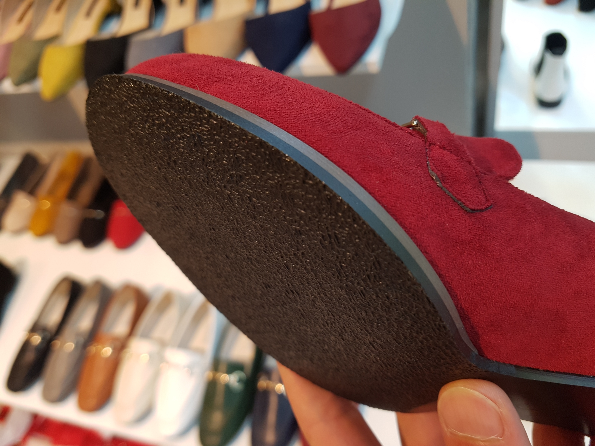 Brushed Lining Looper Pumps 4cm Black Red Brown Be