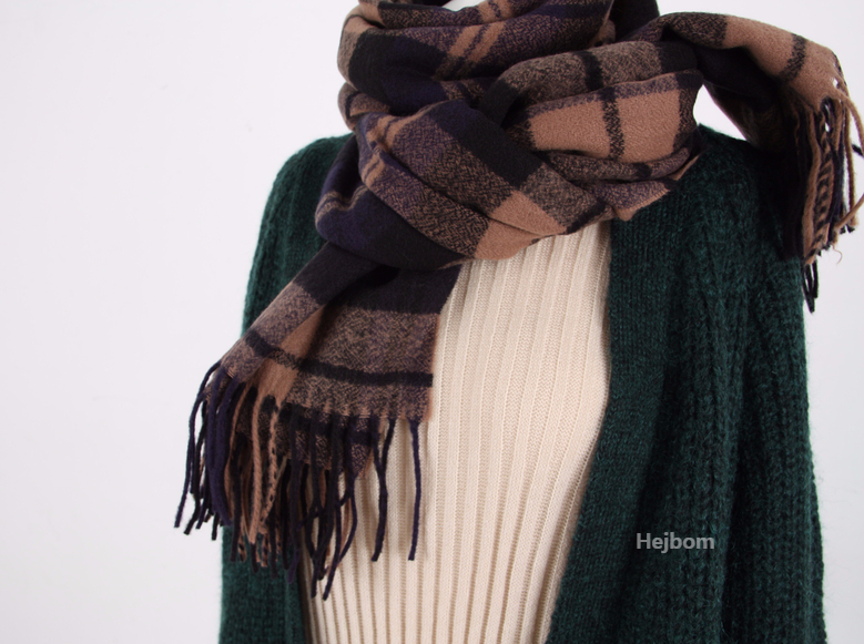 Tartan Check Shawl Muffler Winter Warm Pattern